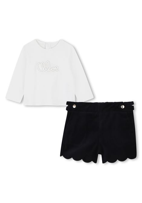 Set con shorts e orlo a smerlo CHLOE' KIDS | C20719N68